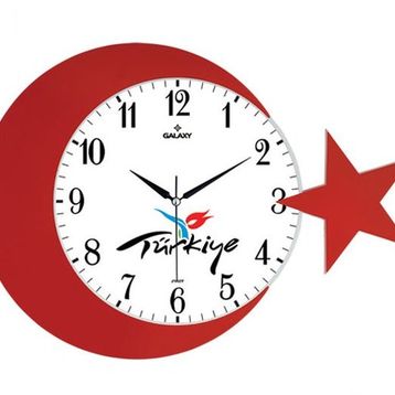 Galaxy 134-4 Türk Bayrağı Duvar Saati