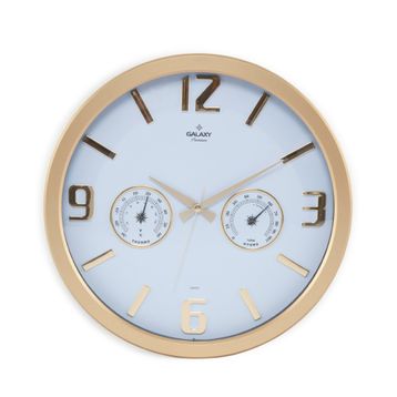 Galaxy 705-B Gold Termometreli Duvar Saati