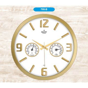 Galaxy 705-B Gold Termometreli Duvar Saati