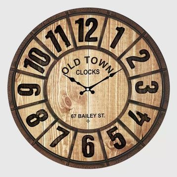 Galaxy Old Town Serisi Bölme Kadranlı 50 cm Fındık Renkli Duvar Saati