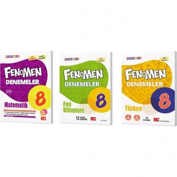 Gama Yayınları - Fenomen 8. Sınıf LGS Matematik+Türkçe+Fen Bilimleri Deneme Seti 3 Kitap