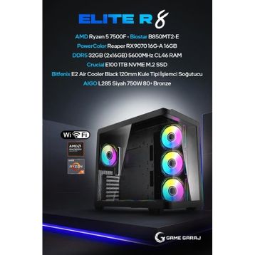 Game Garaj Elite R8 Ryzen 5 7500F 32 GB RAM 1 TB SSD RX 9070 FreeDOS Oyun Bilgisayarı