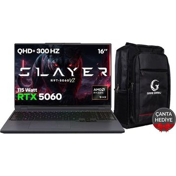 Game Garaj Slayer R9T-5060 V2 C1 Ryzen 9 8945HX 32GB RAM 1TB SSD RTX 5060 FreeDOS 16 inç Oyun Bilgisayarı