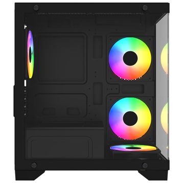 GameBooster GB-M6001B Rainbow Fanlı Siyah 600 W Micro ATX Gaming Bilgisayar Kasası