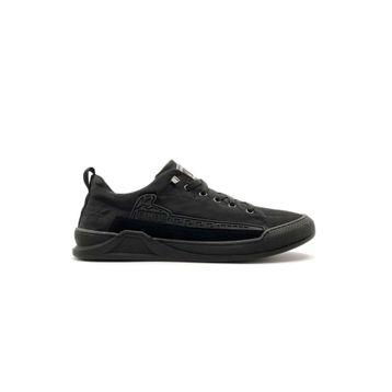 Gamelu Punch Siyah Lastik Bağ Keten Memory Foam Sneaker Erkek Spor Ayakkabı