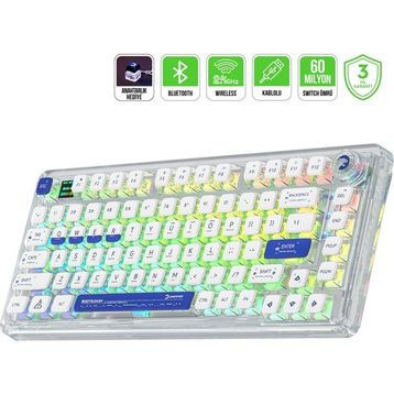 Gamepower Gasket Pro RGB %75 TKL Red Switch Kablolu/Kablosuz Mekanik Gaming Klavye