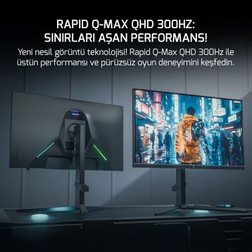 Gamepower Rapid Q-Max 27 inç 300Hz 0.5ms IPS Pivot Oyuncu Monitörü
