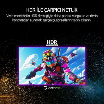 Gamepower Vivid V60 Beyaz 27 inç 240Hz 0.5ms VA Curved Oyuncu Monitörü