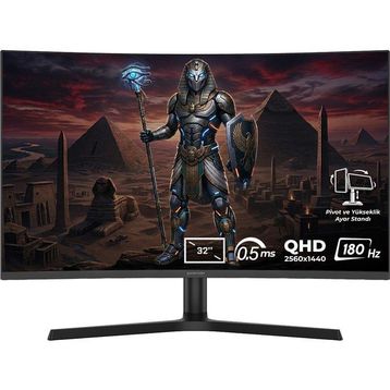 Gameraider HORUS GR32QC18V 32 inç 180Hz 0.5ms 2K QHD VA Pivot Curved Oyuncu Monitörü