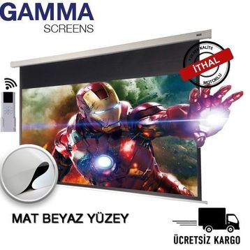 Gamma Screens Motorlu Beyaz 200x200 cm Projeksiyon Perdesi