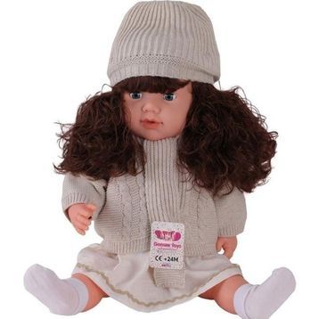 Gamze Bebek 7959 Trikolu Hırkalı Saçlı 60 cm Büyük Bebek