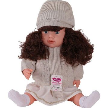 Gamze Bebek 7959 Trikolu Hırkalı Saçlı 60 cm Büyük Bebek