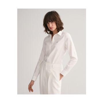 Gant 4300141.110 Beyaz Slim Fit Klasik Yaka Logolu Oxford Kadın Gömlek