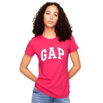 GAP 729555008 V-SS Logo Classic Kırmızı Günlük Stil Kadın T-Shirt