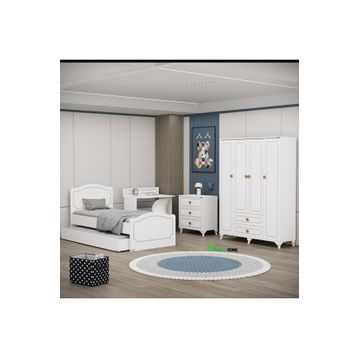 Garaj Home Beyaz Yaren 4 Kapaklı Genç Odası Takımı