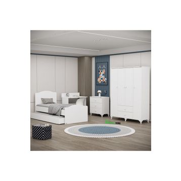 Garaj Home Beyaz Yaren 4 Kapaklı Genç Odası Takımı
