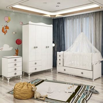 Garaj Home Melina Bebek Odası Takımı Yatak ve Pembe Kombinli Uyku Seti