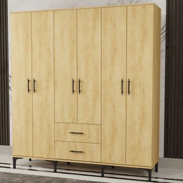 Garaj Home Meşe 6 Kapaklı 2 Çekmeceli Dolap