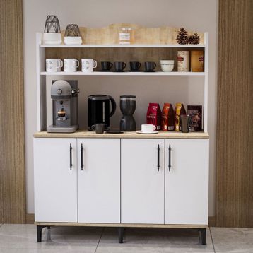 Garaj Home Nehir Meşe Çok Amaçlı 2 Raflı Kahve Köşesi Dolabı