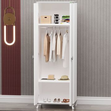 Garaj Home Yıldız 2 Kapaklı Beyaz Dolap ve Kapaklı Şifonyer
