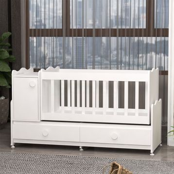 GarajHome Pırlanta Mdfli Büyüyen 60x120 cm Beyaz Beşik