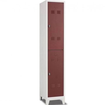 Garanti Ofis Metal Kahverenk Gri 41x40x200 cm İkili Yarım Kapılı Soyunma Dolabı
