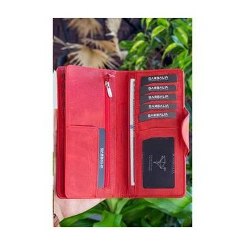 Garbalia Axel Crazy Kırmızı Deri Unisex Portföy Cüzdan