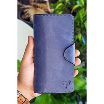 Garbalia Axel Crazy Lacivert Deri Unisex Portföy Cüzdan