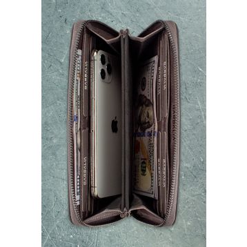 Garbalia Murphy Crazy Gri Deri Unisex Cüzdan