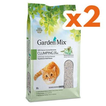 Garden Mix Kalın Taneli Topaklaşan Marsilya Sabunlu Doğal 10x2 lt Kedi Kumu