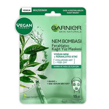 Garnier 28 gr Nem Bombası Ferahlatıcı Kağıt Yüz Maskesi