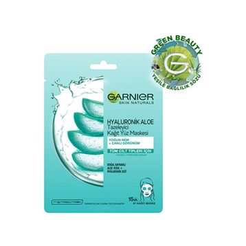 Garnier 3 Adet Hyaluronik Aloe Tazeleyici Kağıt Yüz Maskesi
