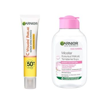 Garnier 40ml C Vitamini Günlük Uv Korumalı Güneş Yüz Kremi Spf50 Görünmez Doku & 100 ml Micellar Kusursuz Makyaj Temizleme Suyu Cilt Bakım Seti