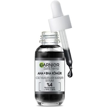 Garnier Aha Bha Cilt Kusurları Karşıtı Siyah Niasinamid Peeling Etkili 30 ml Serum ve Çanta
