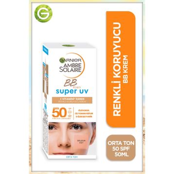 Garnier Ambre Solaire C Vitamini İçeren Renkli Koruyucu Orta Ton Spf 50 50 ml Bb Krem
