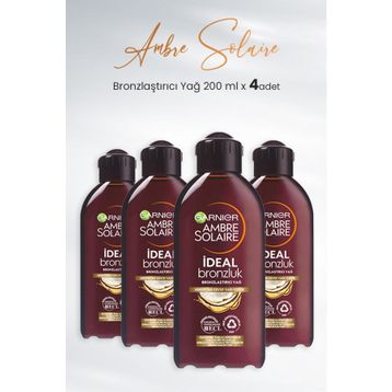 Garnier Ambre Solaire Ideal Bronzluk 4x200 ml Bronzlaştırıcı Yağ