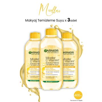 Garnier C Vitamini Micellar Kusursuz 3x400 ml Makyaj Temizleme Suyu