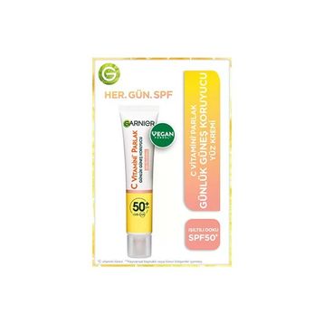Garnier C Vitamini Parlak Fluid Yüz Kremi Işıltılı Doku SPF50 40 ML 2 Adet Güneş Koruyucu