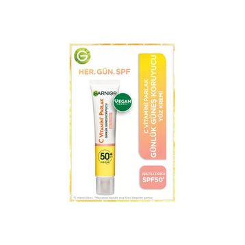 Garnier C Vitamini Parlak Fluid Yüz Kremi Işıltılı Doku SPF50 40 ML 2 Adet Güneş Koruyucu