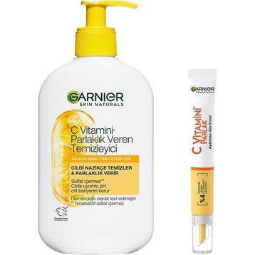 Garnier C Vitamini Parlaklık Veren 250 ml Temizleyici + C Vitamini Parlak Aydınlatıcı Göz Kremi