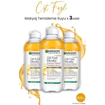 Garnier Çift Fazlı Micellar 3x400 ml Kusursuz Makyaj Temizleme Suyu
