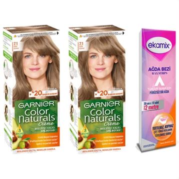 Garnier Color Naturals Set 7-1 Küllü Kumral 2 Adet Saç Boyası+ Ekamix Ağda Bandı