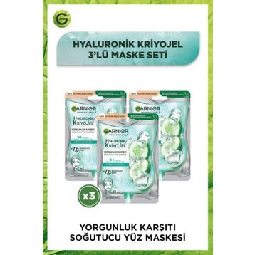 Garnier Hyaluronik Kriyojel Yorgunluk Karşıtı Soğutucu 3 Adet Göz Maskesi