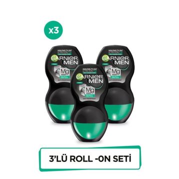 Garnier Men Magnezyum Ultra Kuru 3x50 ml Roll-On Deodorant