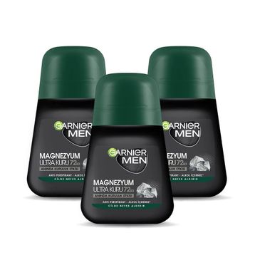 Garnier Men Magnezyum Ultra Kuru 3x50 ml Roll-On Deodorant