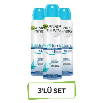 Garnier Mineral Saf & Temiz 3x150 ml Deodorant