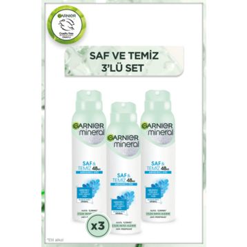 Garnier Mineral Saf & Temiz 3x150 ml Deodorant