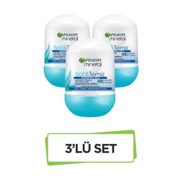 Garnier Mineral Saf Temiz Arındırıcı 3x50 ml Roll-On