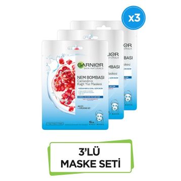 Garnier Nem Bombası Canlandırıcı x3 Kağıt Yüz Maskesi