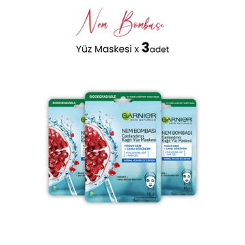 Garnier Nem Bombası Canlandırıcı x3 Kağıt Yüz Maskesi